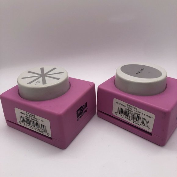 Set Of 2 Oval And Crystal Paper Punch  McGill - Picture 4 of 9